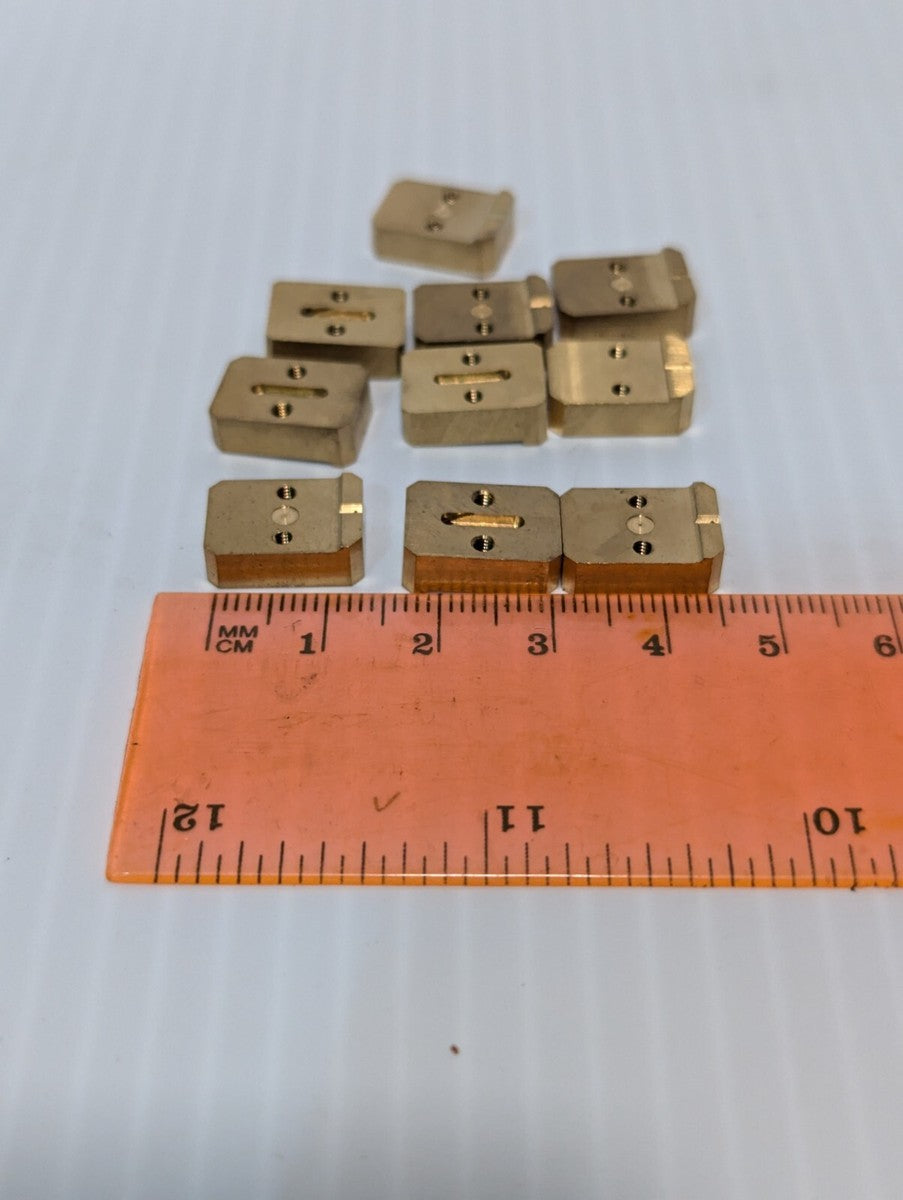 Lot of 10 Power Feed Contacts, Brass Flat Holders