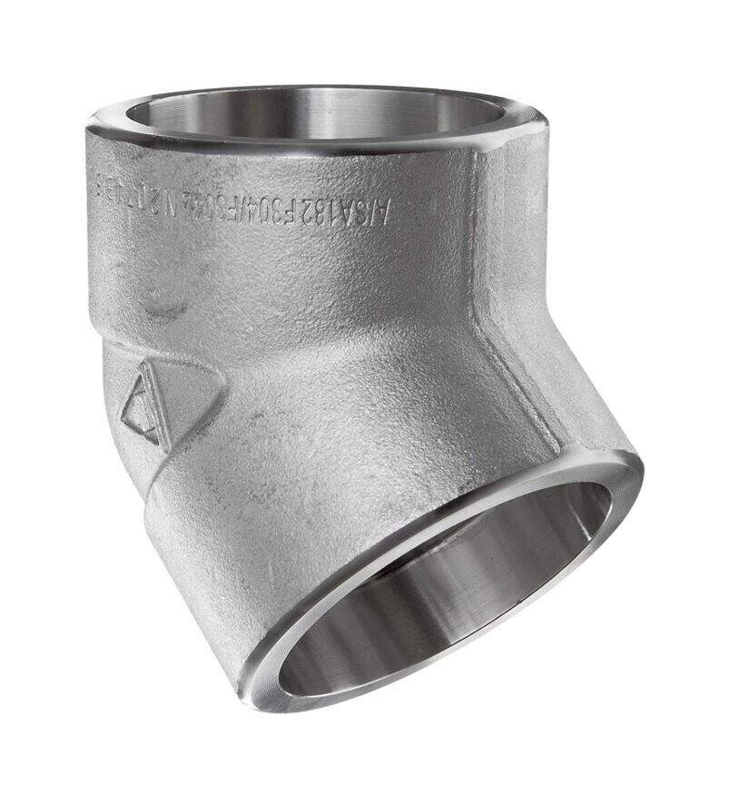 45-Degree Elbow 1" 3000 Forged Stainless F316/316L Socket Weld Pipe Fitting