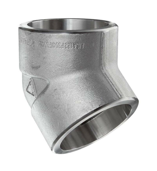 45-Degree Elbow 1" 3000 Forged Stainless F316/316L Socket Weld Pipe Fitting