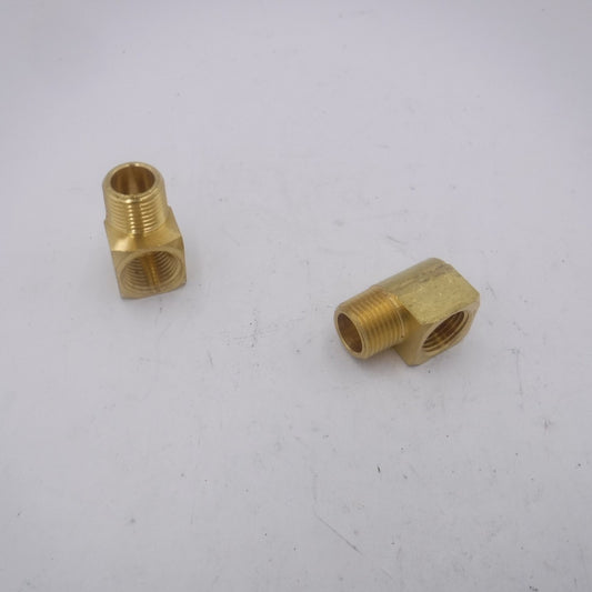 2 Pack Brass 1/2" MNPT x 1/2" OD Tube 90° Street Elbow Pipe Fitting