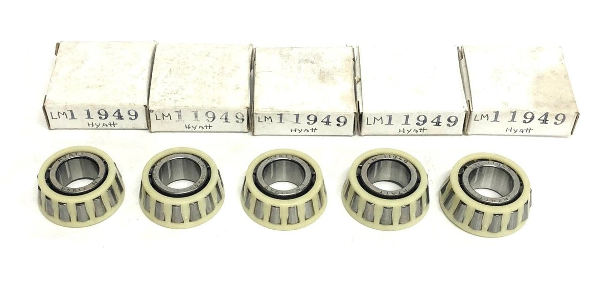 Hyatt Tapered Roller Bearing With Plastic Assembly Cone LM11949 [Lot of 5] NOS