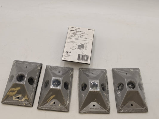 5 Piece WPB12 Weatherproof Lampholder Cover two 1/2" Holes Wet Locations GRAY