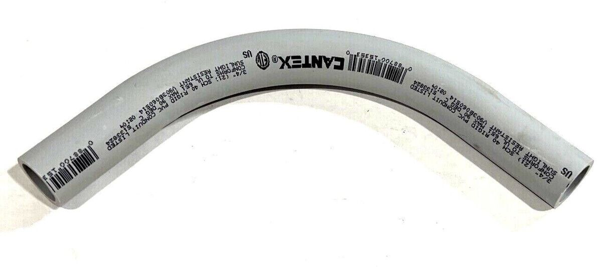 (10) CANTEX 5133824 Rigid Conduit 3/4" 90-Degree Elbow Sch. 40 PVC Non-Metallic