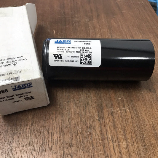 11966 - JARD Motor Start Capacitor 145 - 174 MFD X 330 VAC NEW - HEAVY-DUTY PART