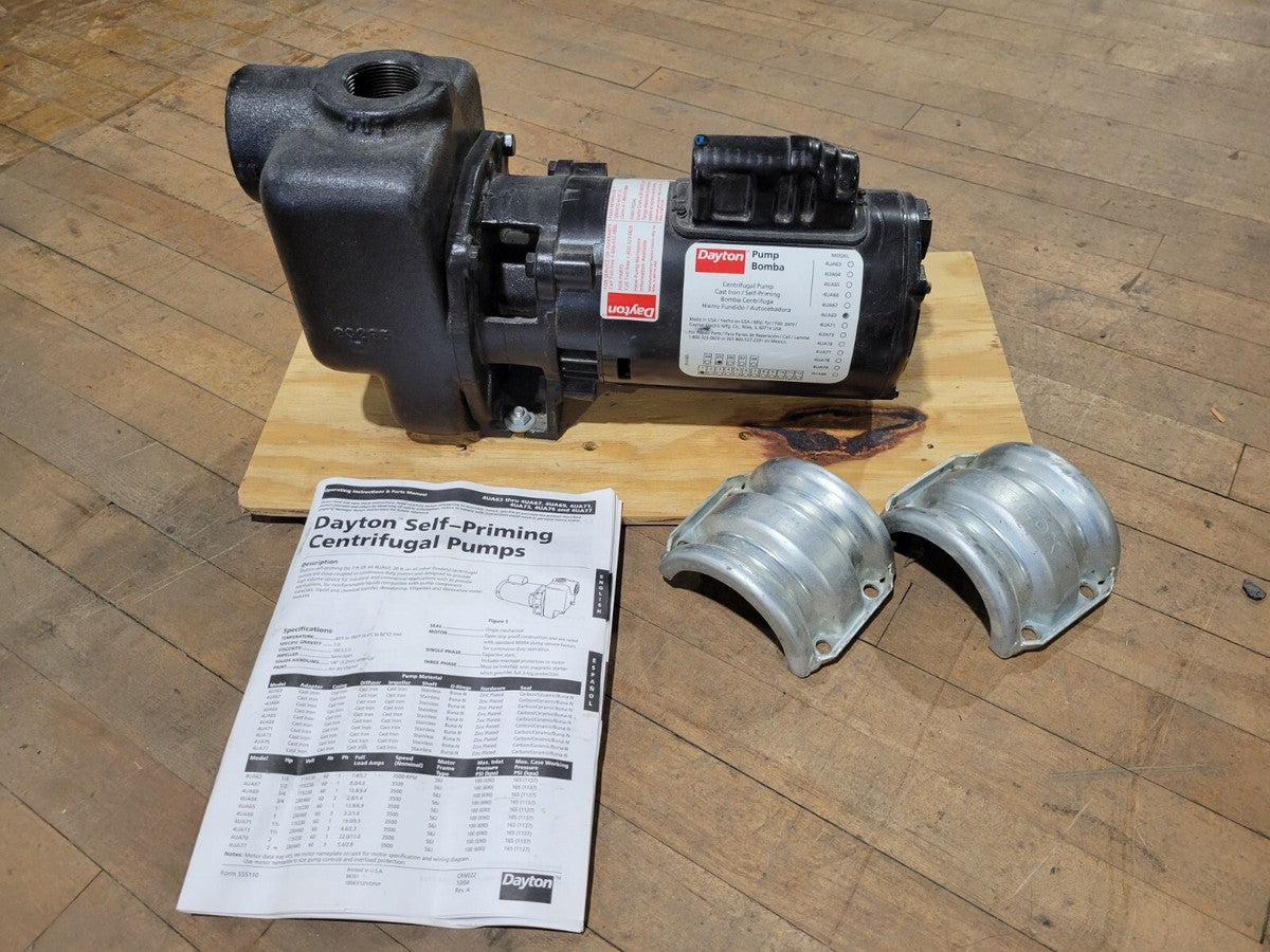 Dayton 4UA69 Self Priming Centrifugal Pump Motor 208-230/115V 1PH 3/4HP 3450RPM