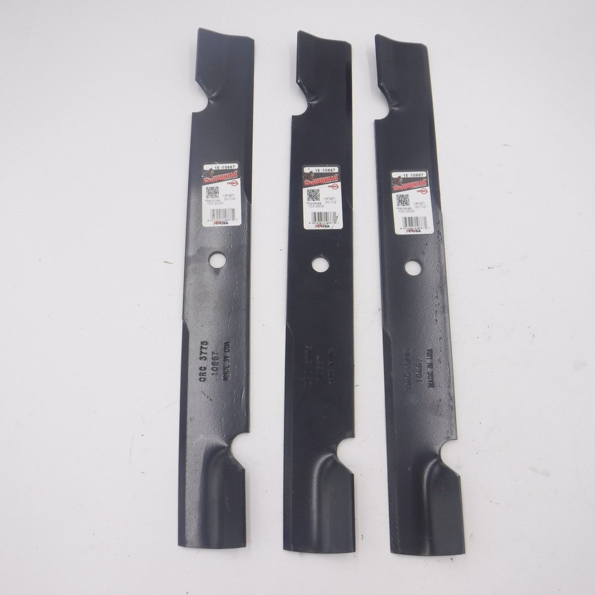 3 Pack Copperhead 20-1/2" High Lift Mower Blades 10667 For 60" Dixon 8025
