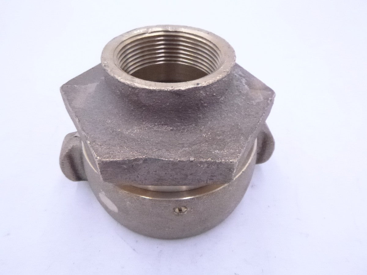 1-1/2" FNPT x 2-1/2" FNPT Brass Swivel Female to Female Fire Hose Adapter