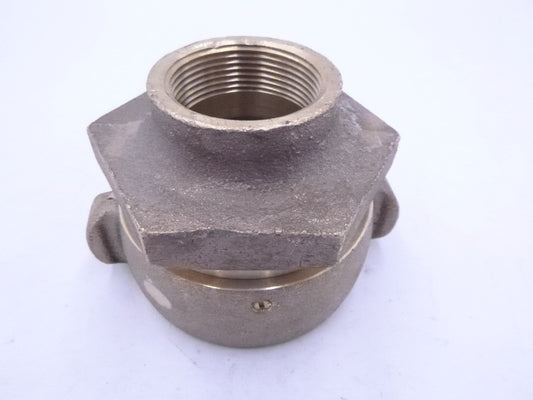 1-1/2" FNPT x 2-1/2" FNPT Brass Swivel Female to Female Fire Hose Adapter