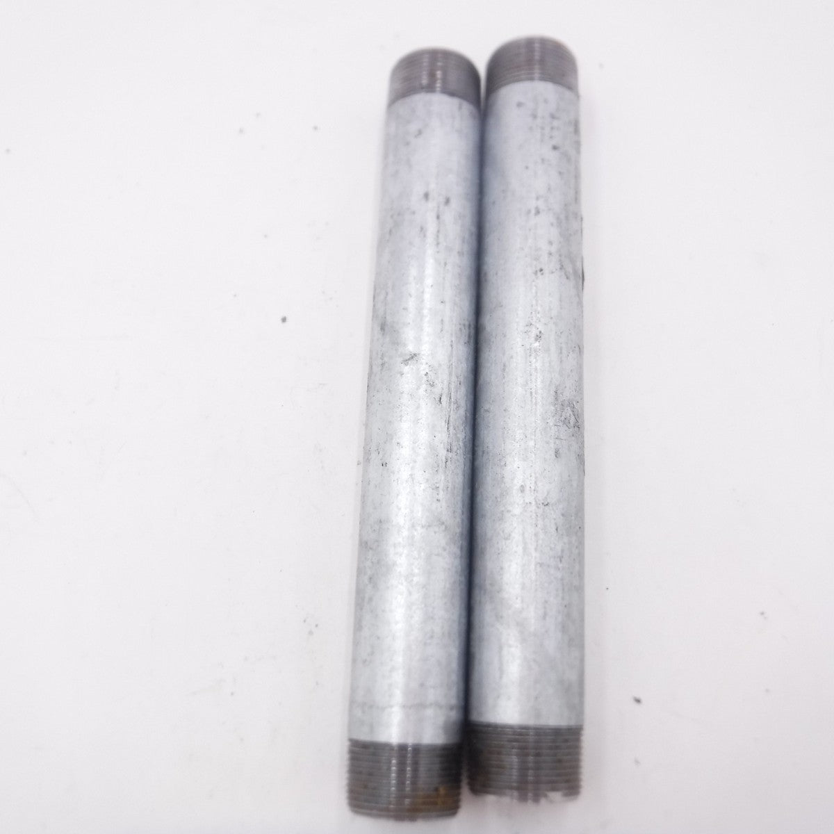 2 Pack 1-1/4" x 12" Male Threaded Galvanized Steel Nipple Fitting