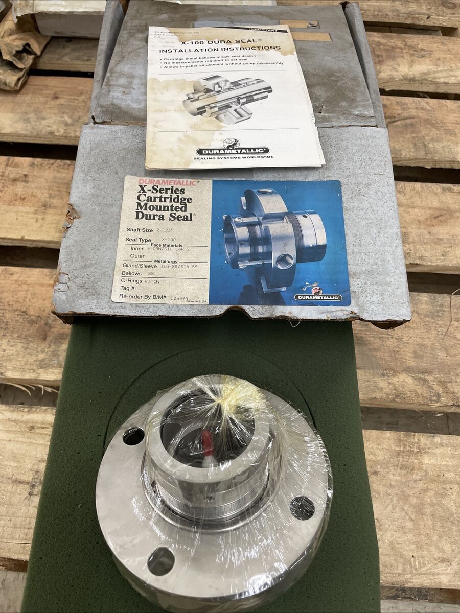 Durametallic Cartridge X-100 DURA SEAL, size 2.125", p/n: 123374 5 CBN 316ss