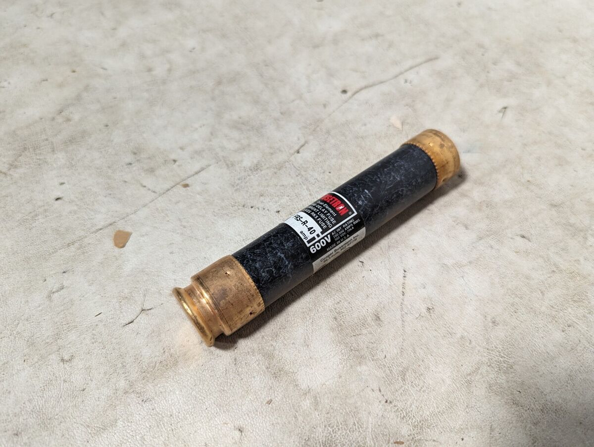 Bussman Fusetron FRS-R-40 fuse, 40A, 600VAC or less, 300VDC