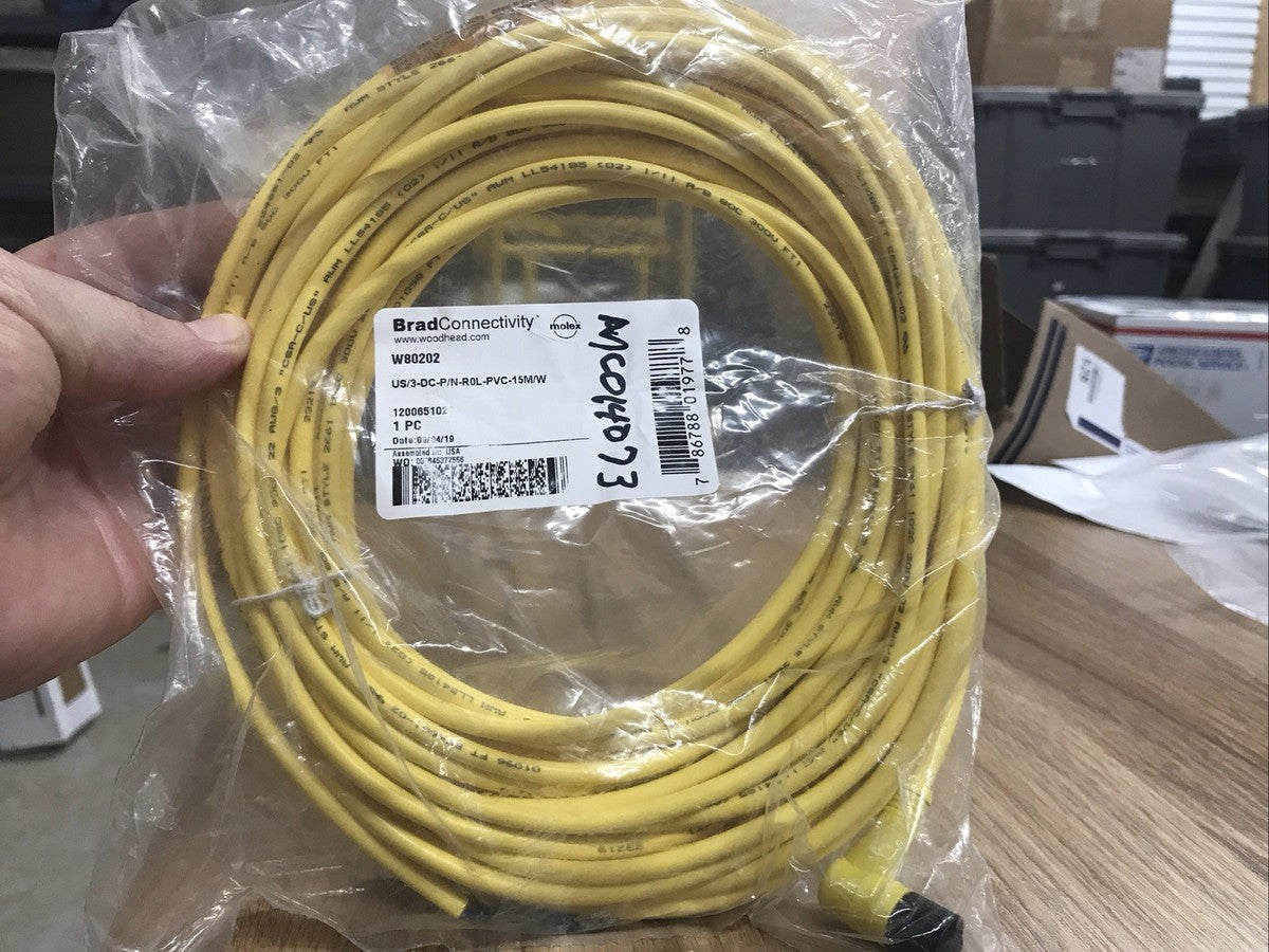 Brad Connectivity 1200651023 Brand New W80202 US/3-DC-P/N-R0L-15M/W Molex