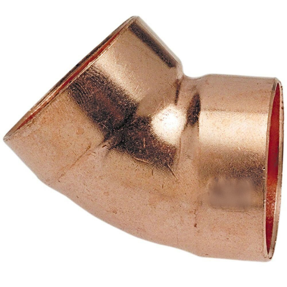 3/8" Copper CTS Sweat 45 Degree Elbow C x C Solder Pipe Fitting (LOT of 10)