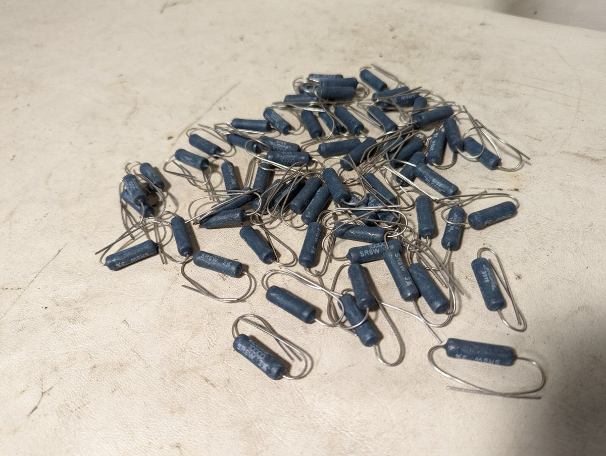 Lot of Sage "Silicohm" 10000, SR5W, 3% resistors