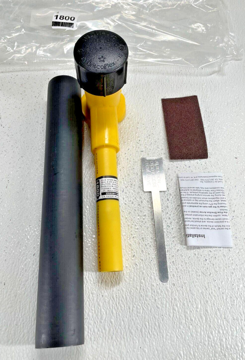 Molded MDPE Standard Gas Tapping Tee 8" x 3/4" IPS w/ LYCO Excess Flow Valve EFV