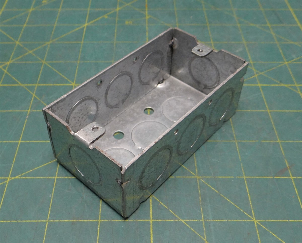 Raco 1-Gang Outlet Box, Steel, 1-1/2" Deep, 2" Wide, Eleven 1/2" Knockouts