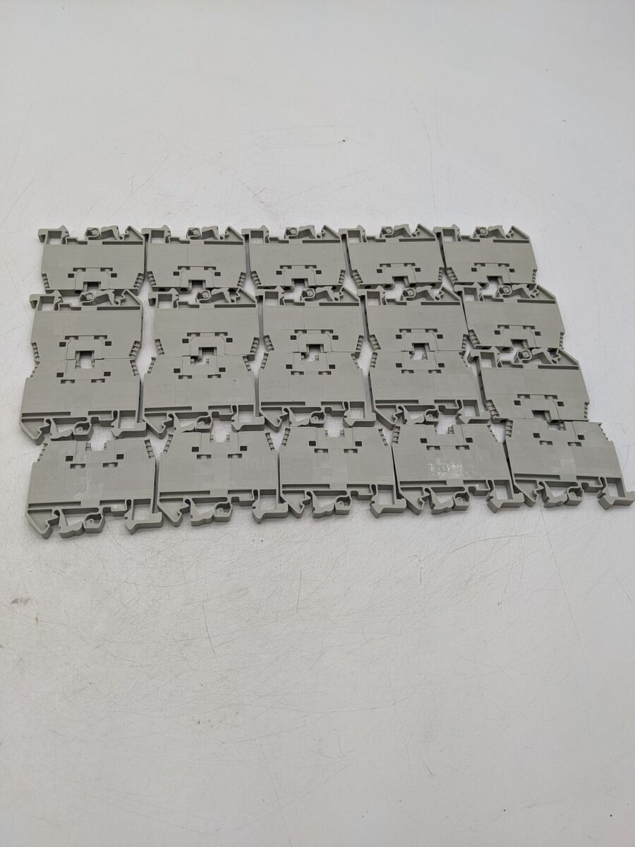 20 Piece Set Wieland WK4/D2/2U Terminal Block 20-10 AWG 600 Volt 30 Amp Gray