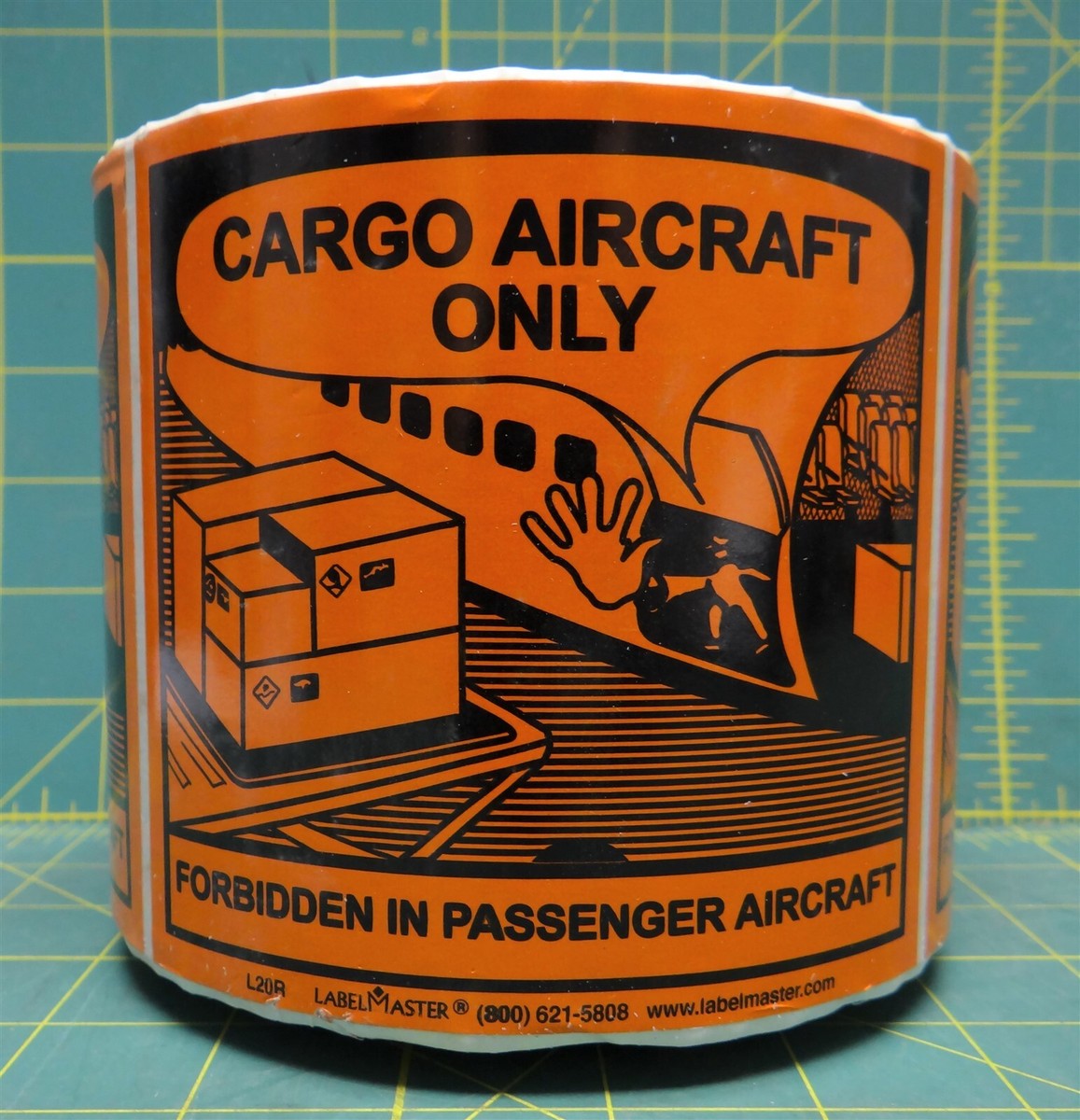 "CARGO AIRCRAFT ONLY LABEL", PAPER, ROLL OF 500, ITEM# L20R 100 x 120MM