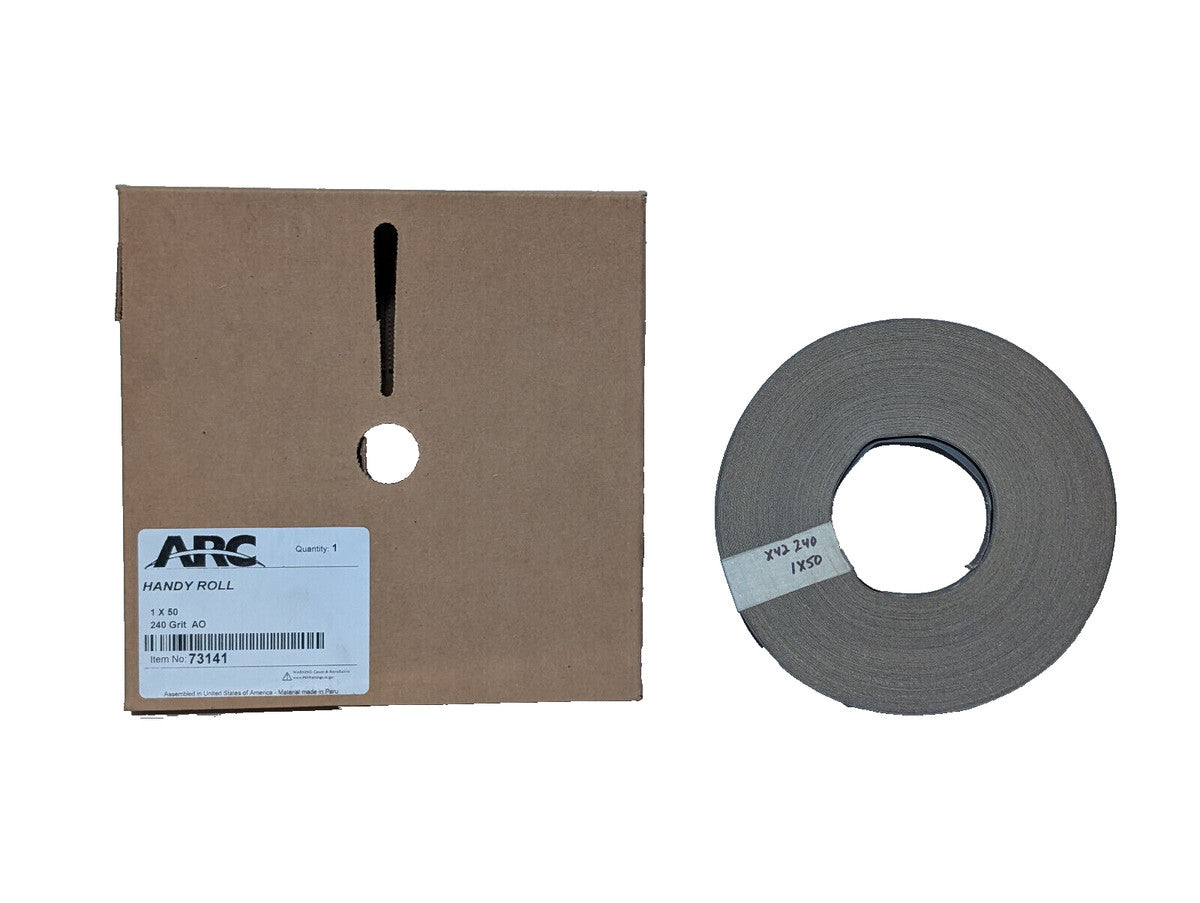 Arc Abrasives 73141 Handy Roll, 1" x 50 Yard, 240 Grit Aluminum Oxide, USA Made