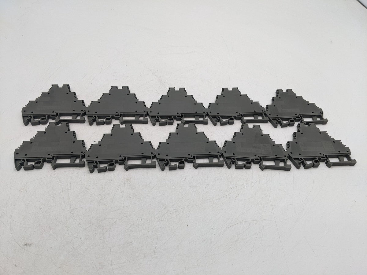 10 Piece Set Wieland WK2,5-3D.../U Terminal Block 22-12 AWG 300 Volt - Gray
