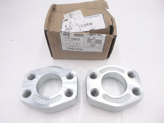 2 Pack Parker 37° Flare Flanges F37-624T-CFX 6000PSI w/ 1-1/2" Bore