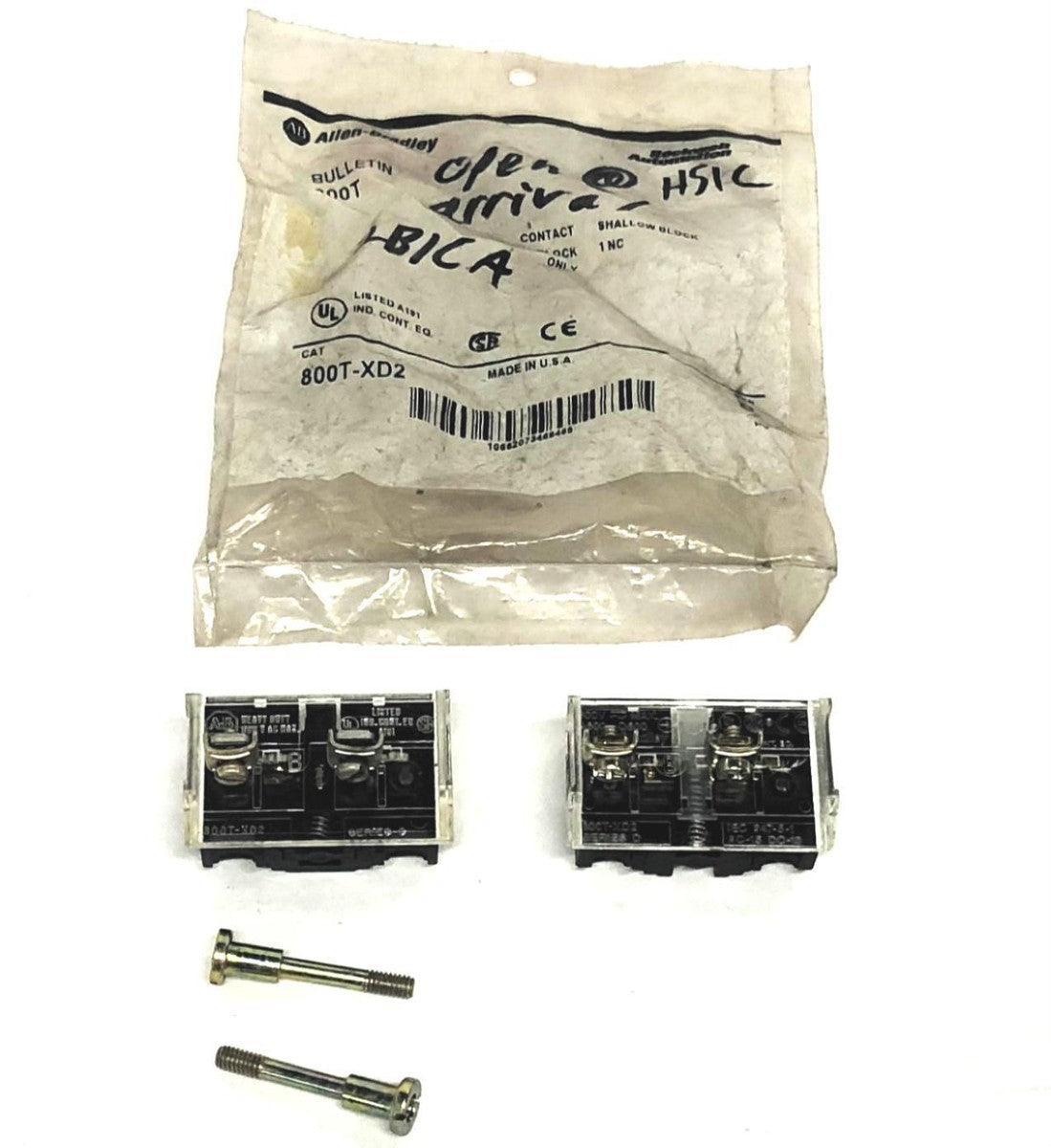 Allen Bradley Series C And Series D Contact Block 800T-XD2 [Lot of 2] NOS