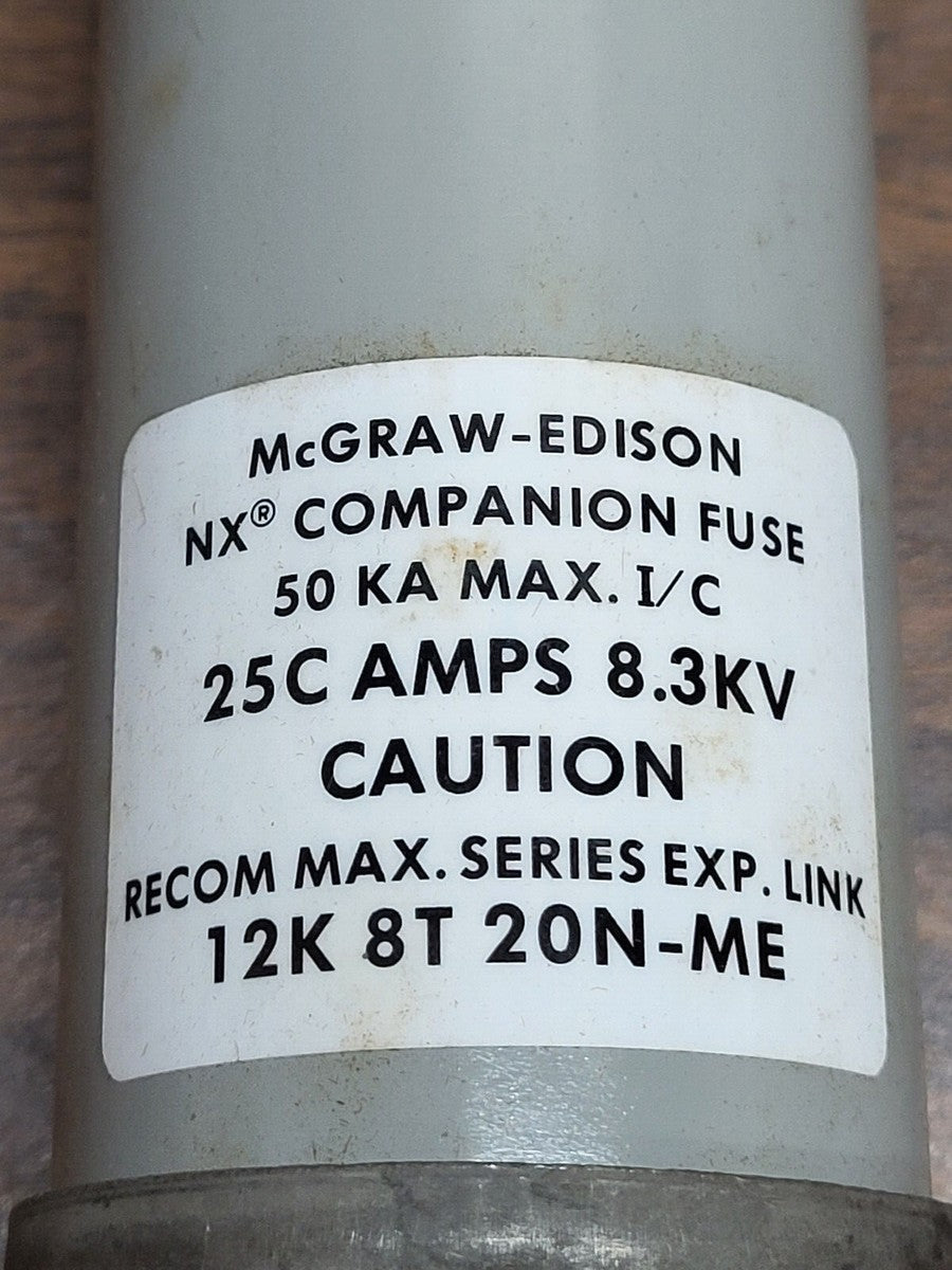 MCGRAW EDISON FAH6H25 NX COMPANION FUSE 25CAMPS 8.3KV NEW