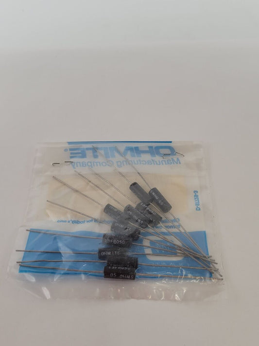 10 PCs Ohmite 13FR050 Current Sense Resistor Wirewound .05 Ohms 1% Tolerance 3W