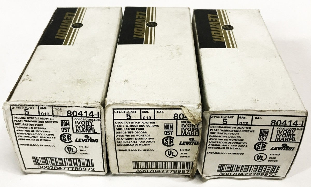 Leviton Ivory Cover, Box of 5, 80414-1 [Lot of 3] NOS