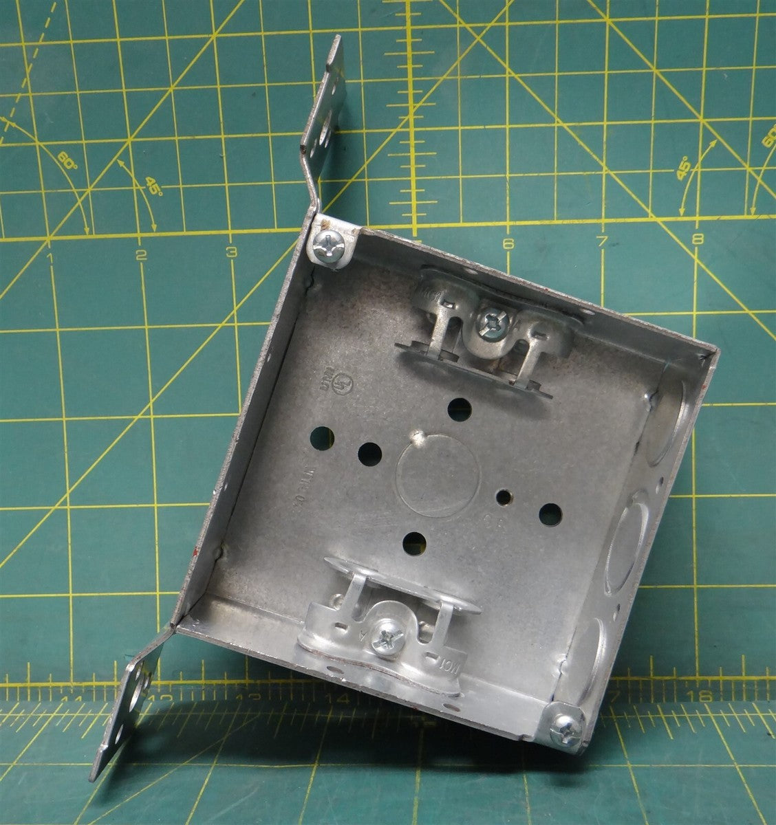 Hubbell-Raco 218 4" Square Box Welded Steel Includes Ground Screw & Cable Clamps
