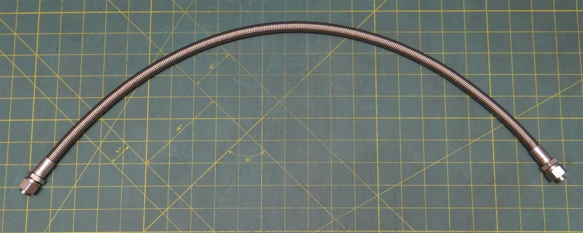 28" Weatherhead H24304 PTFE Hose SS Braid w/ 1/2" Duolok Compression Fittings
