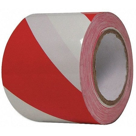 Condor 3Jxy1 Floor Marking Tape, Vinyl, No Legend, Red, White, 3 In W., 8 Mil
