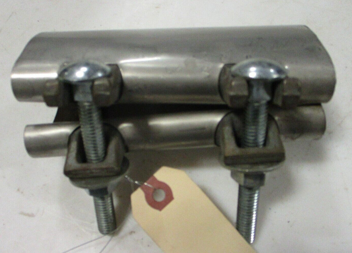 Pipe Repair Clamp Stainless | 2" (2.38 OD) x 6" Long | 2-Bolt | Mfg ANCHOR BRASS