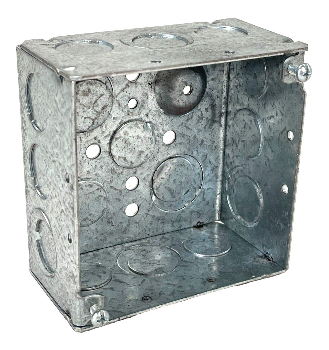 (Lot of 11) Electrical Box, Square, 4 x 4 x 2, 30 Cu. In., 1/2" & 3/4" Knockout