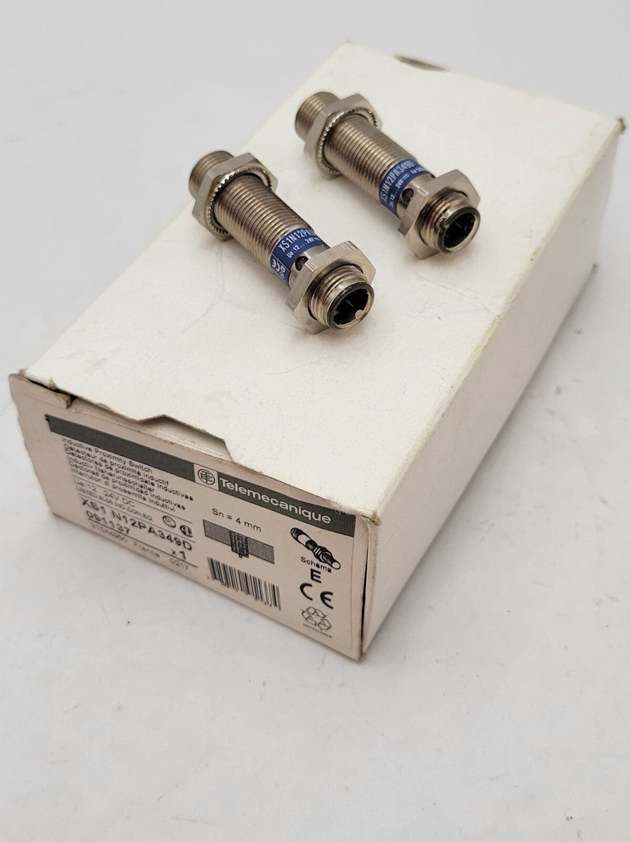 2Pc Telemecanique XS1 N12PA349D Inductive Proximity Sensor 12-24VDC 200mA