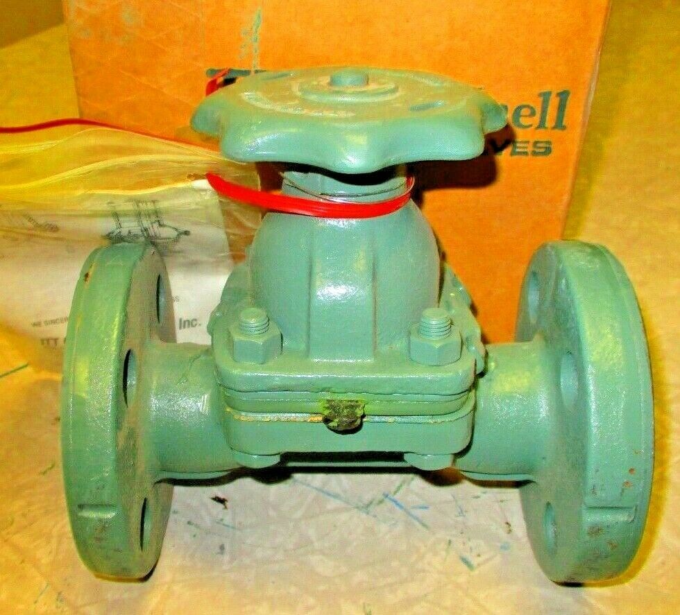 Lined Diaphragm Valve ITT DIA-FLO 3/4" 150 FF Flanged Cast Iron Body 