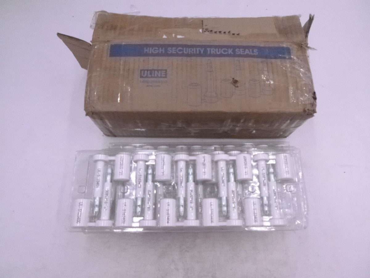 50 Pack ULINE High Security Truck Seals 3/4 x 3-1/4" White H-435W