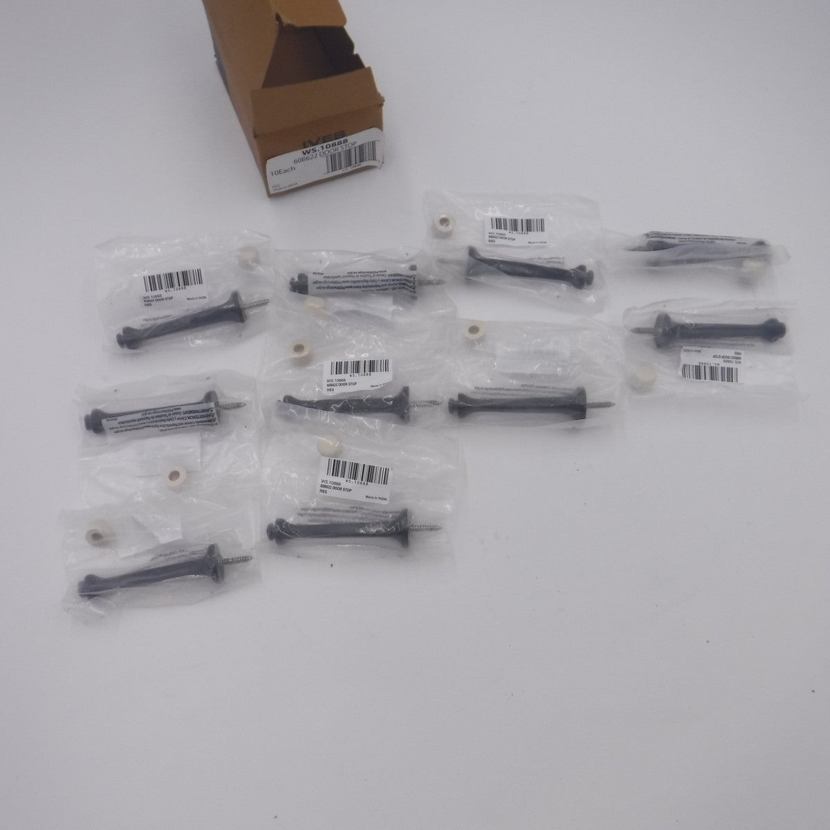 10 Pack IVES Matte Black Base Door Stops 60B622 3-3/4" x 1" x 5/8"