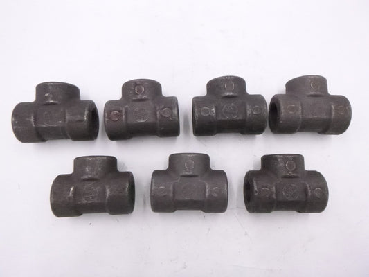 7 Pack 1/2" x 1/2" x 1/2" Threaded Reducing Forged Steel Tees 3M A/SA105 B16