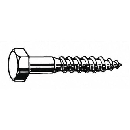 Zoro Select U08280.031.0100 Lag Screw, 5/16 In, 1 In, Steel, Zinc Plated Hex