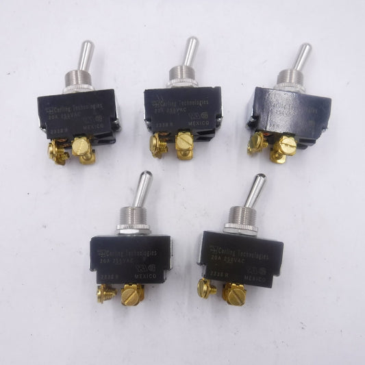 5 Pack Carling 2 Position Toggle Switch 20A 250VAC 4 Connections 2338R