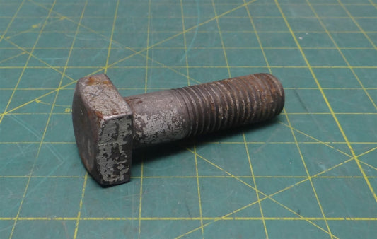 1"-8 x 3-1/2" Length Partially Threaded Square Head Oval Point Steel Screw