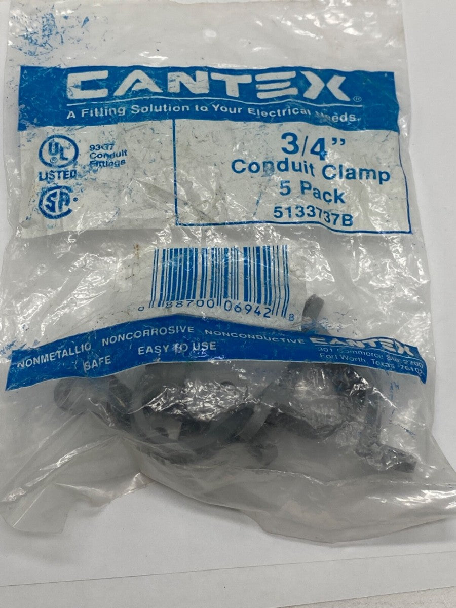 Cantex 3/4” conduit clamp pack of 5, non-metallic 5133737B
