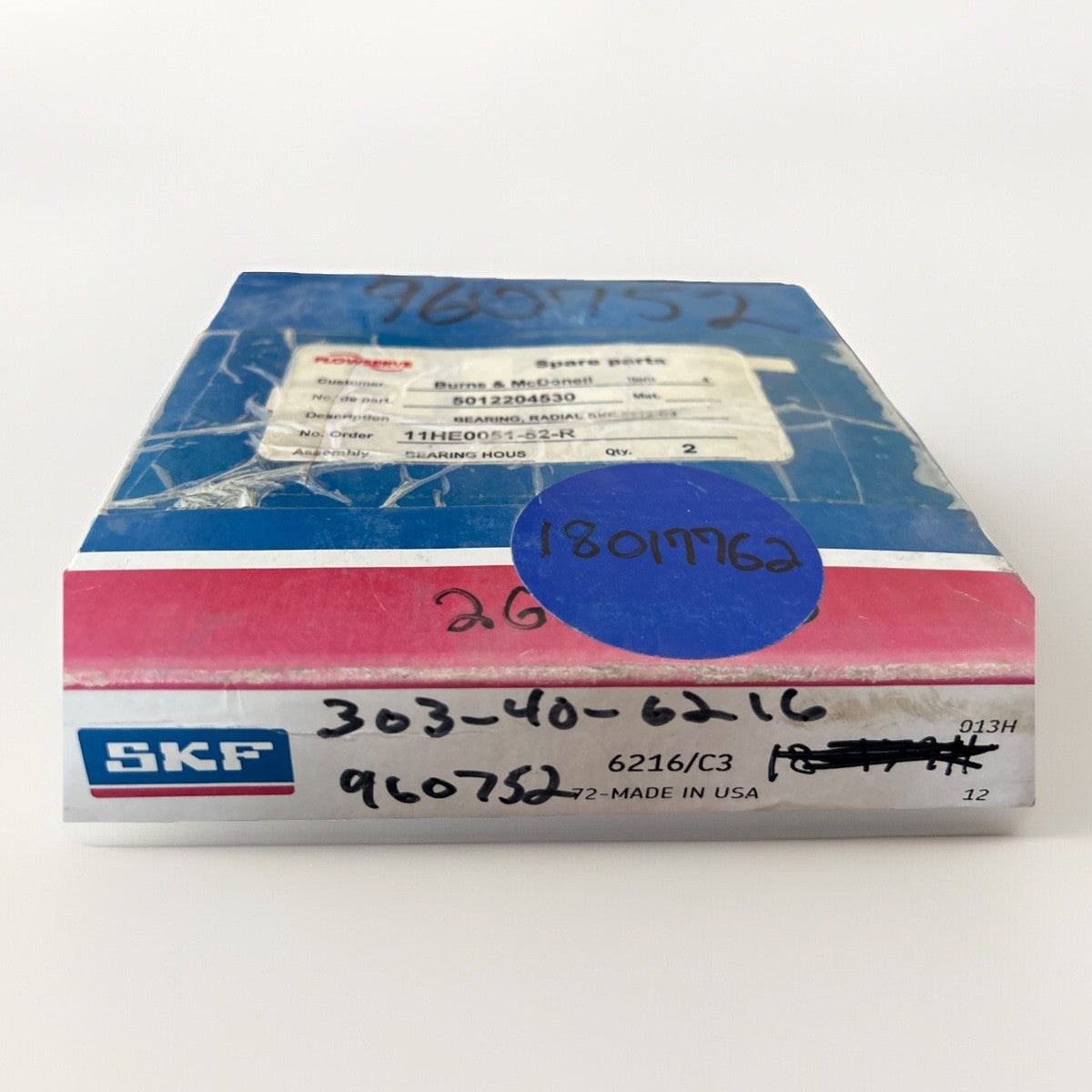 SKF 6216/C3 Ball Bearing Open 80x140x26mm. NEW IN BOX! FREE SHIPPING!      Q7