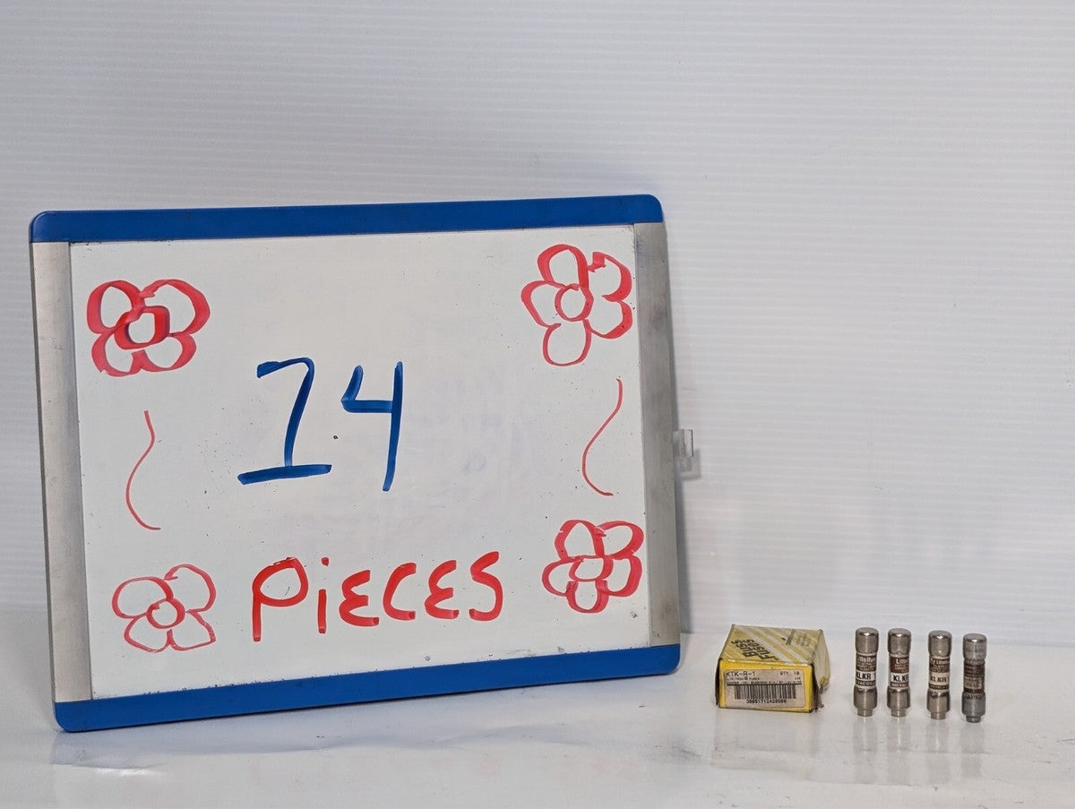 (14) 1 Amp Fuses, 4 Littelfuse KLKR 1, 10 Cooper Bussman KTK-R-1