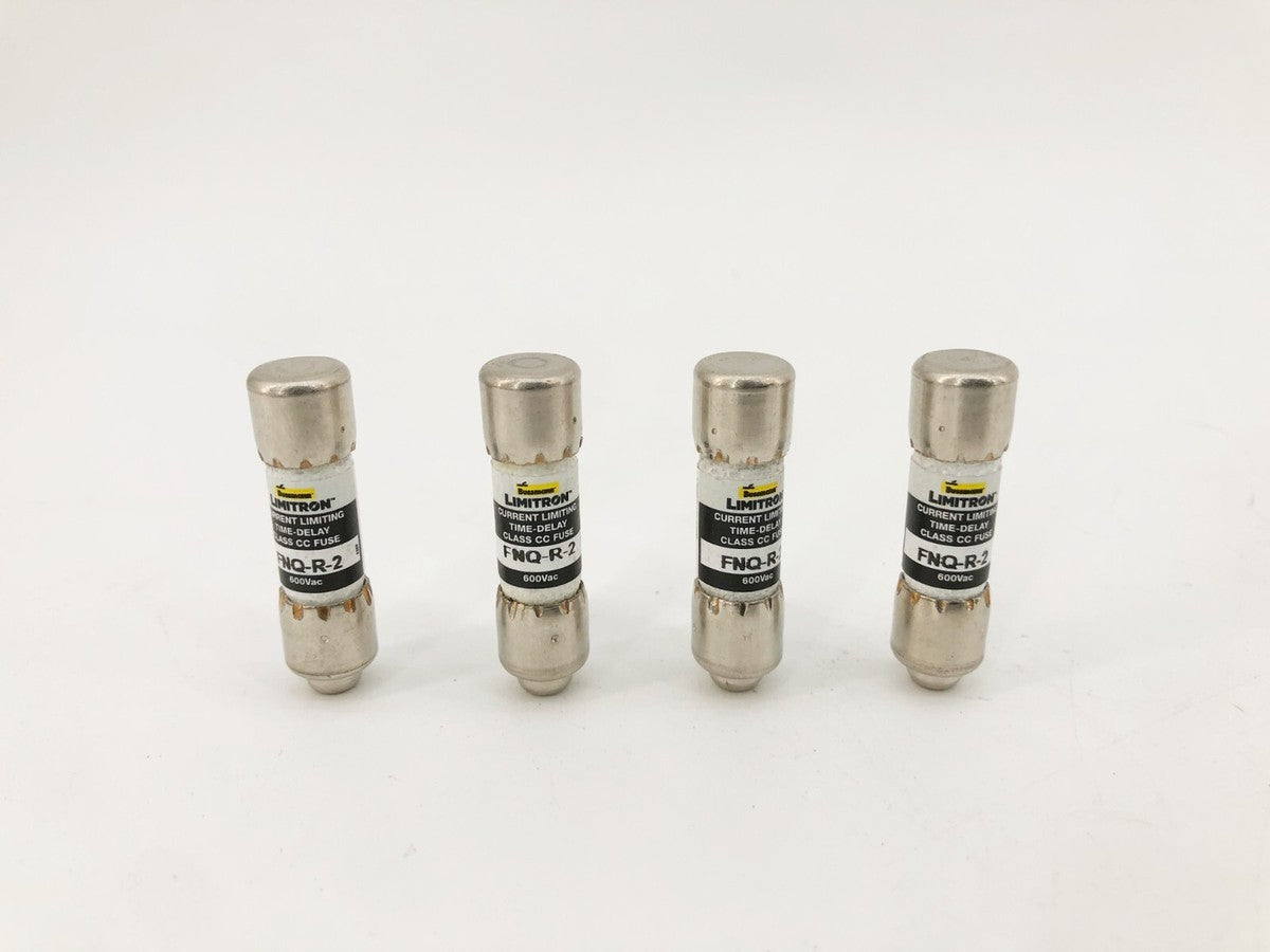 Lot of 4 New Bussmann FNQ-R-2 Time Delay Fuses 2A 600V Class CC - No Box