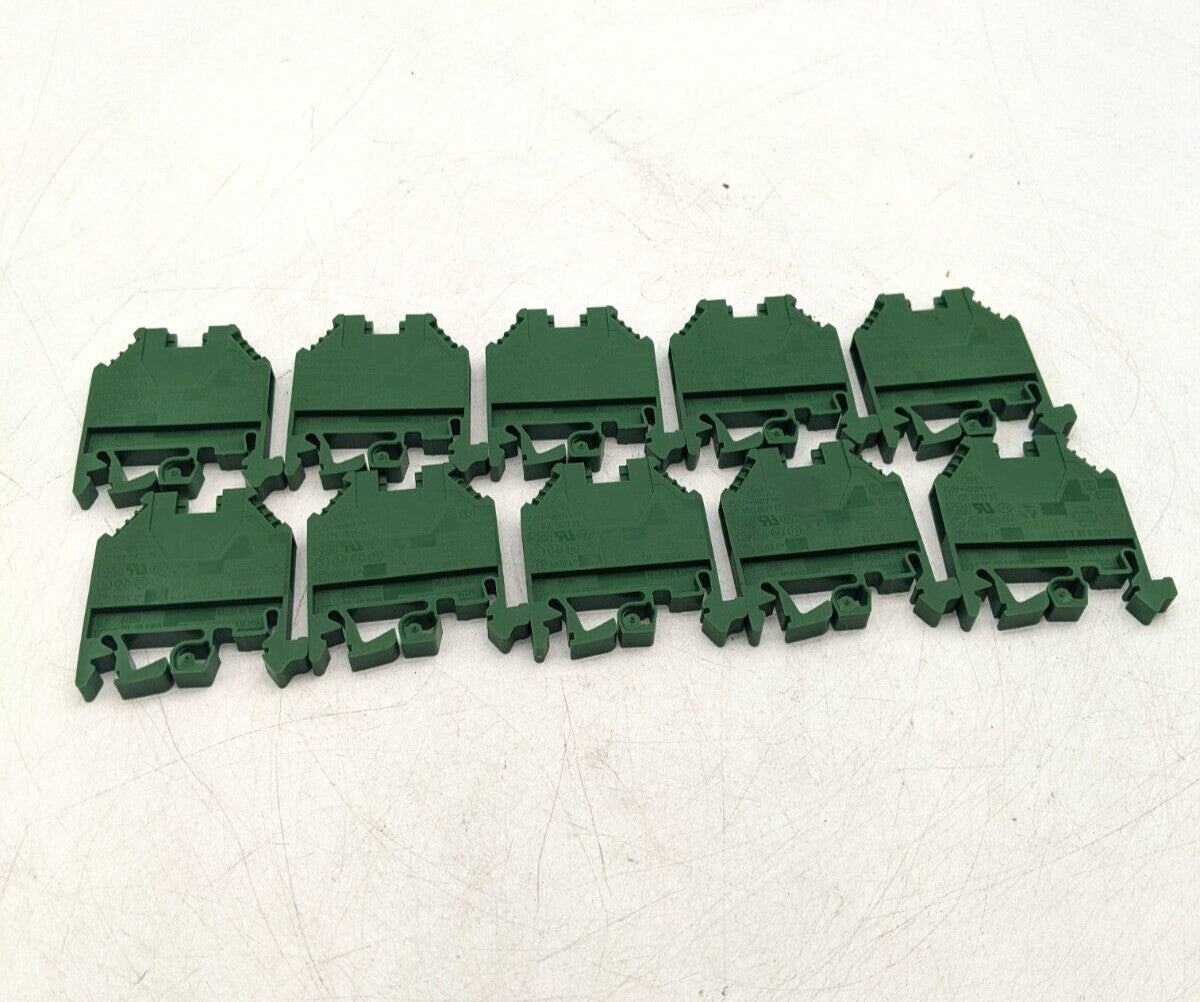 10 Piece Set Wieland WK4/U Terminal Block DIN Rail Mount Feed Through 20-10 AWG