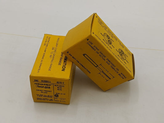 2Pc Hubbell 4570-C Insulgrip Twist-Lok Dead Front Plug 15A 250V 3W 4570 7576