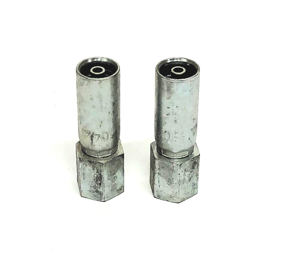 Unbranded Permanent Female Swage Straight Hose Fitting 903-04204 [Lot of 2] NOS