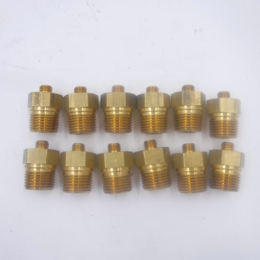 12 Pack STP002 Brass Pressure Test Plugs 1/2"MNPT MISSING CAPS SEE DESC